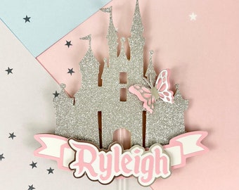 Personalized Castle Cake Topper, Birthday Party, Smash Cake, Party Decor, First Birthday, Birthday Cake Topper, Princess Castle