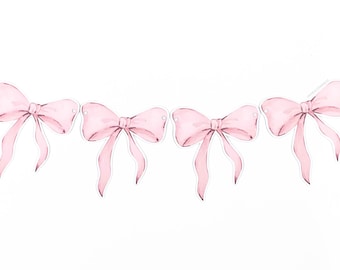 Pink Bow Banner (002): Party Decorations