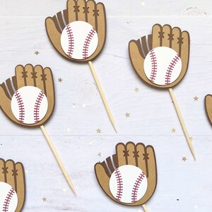 Baseball Glove Cupcake Toppers, Birthday Party, Baseball Theme, Party ...