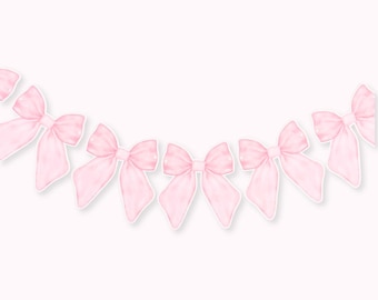 Pink Bow Banner (001): Party Decorations