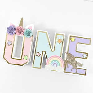Unicorn 3D Letters, Unicorn Party Theme, Rainbow Theme Birthday, Party Decor