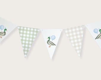 Blue Mallard Duck Flag Banner: Party Decorations