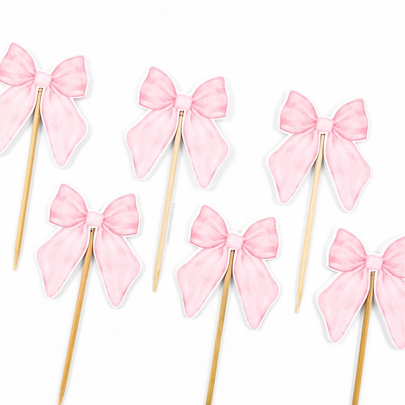 Bow Cupcake Toppers - Etsy