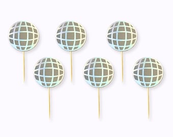 Disco Ball Cupcake Toppers: Party Decorations