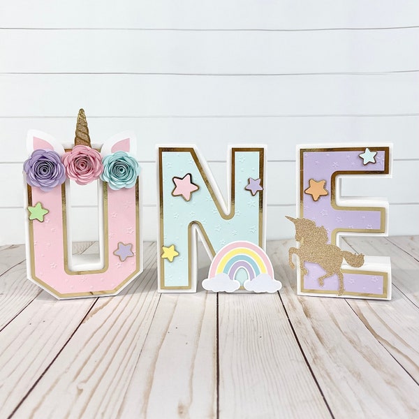 Unicorn 3D Letters, Unicorn Party Theme, Rainbow Theme Birthday, Party Decor