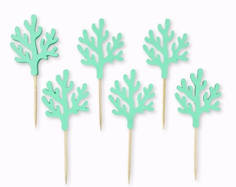 Coral Cupcake Toppers: Party Decorations