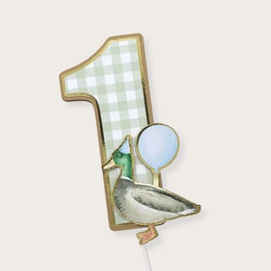Adorno para tarta con el número del pato azul: Decoraciones para fiestas de cumpleaños imagen 3