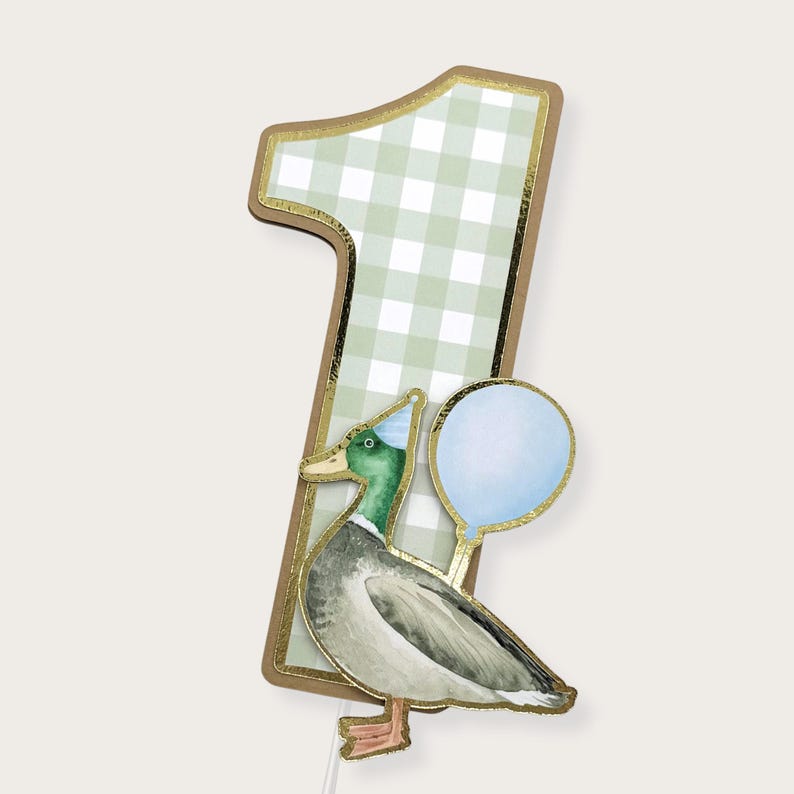 Adorno para tarta con el número del pato azul: Decoraciones para fiestas de cumpleaños imagen 2