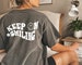 Keep On Smiling Shirt, Comfort colors t-shirt, Trendy Oversized Vintage Shirts, Very Cute and Super Comfy Sleep Shirt, 