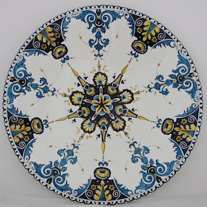 ITALIAN ceramic wall plate and serving tray Unique Piece Private Collection Rouen Style