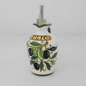 Italian Ceramic Oil cruet &quot;Tuscan Olive&quot; Handmade in Italy cruet cruet made in Italy