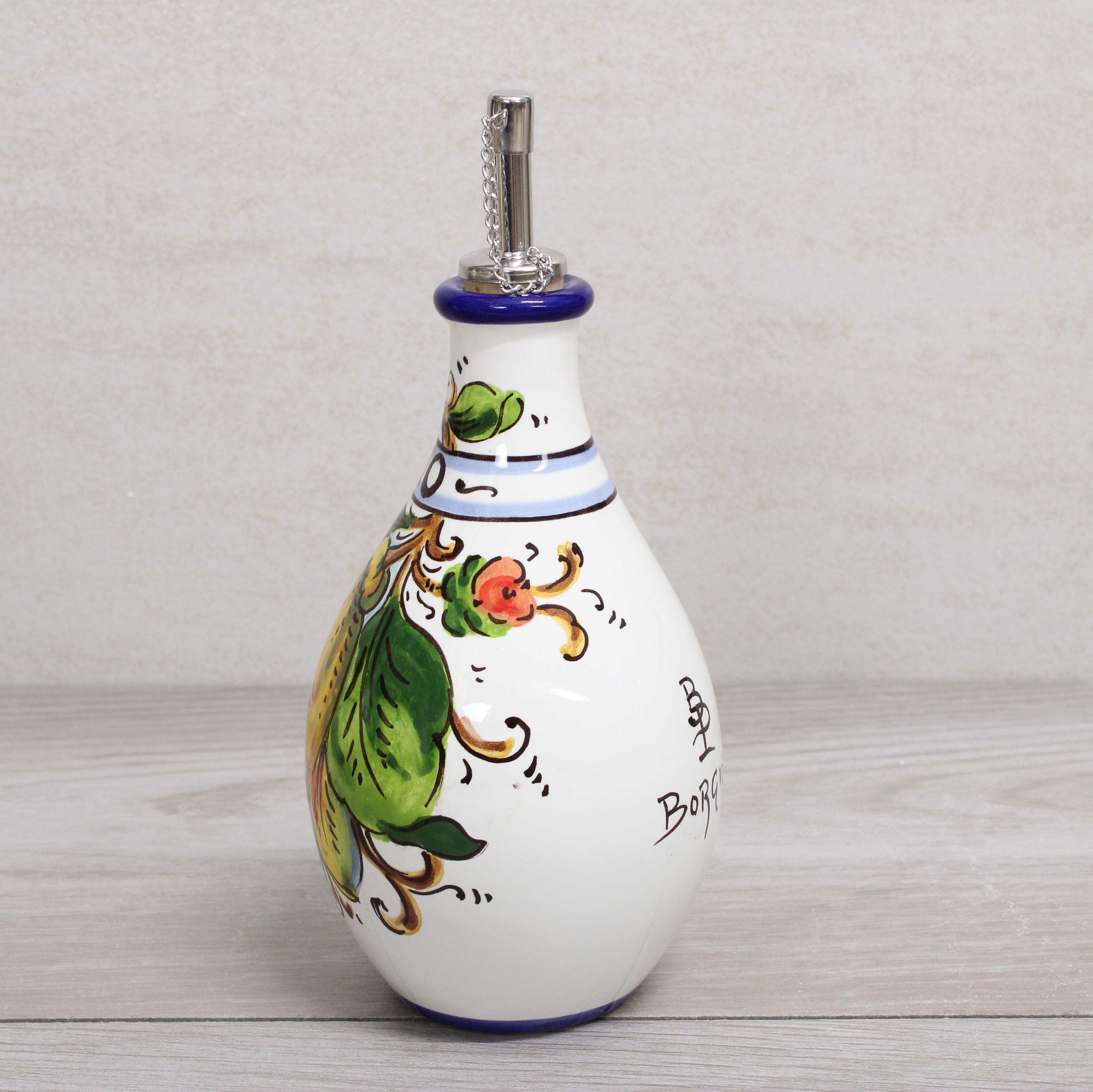 イタリア製セラミックオイルポット、オリーブオイルボトル