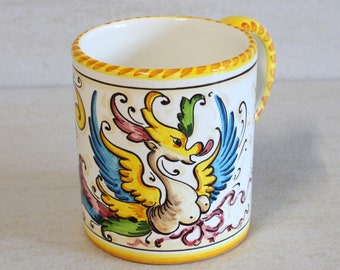Italian Ceramic Mug classic Raffaellesca pattern, tuscan collection