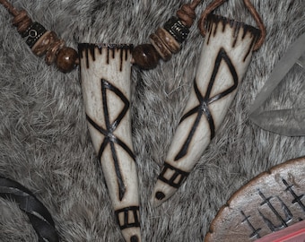 Pendentif bois Love BindRune | Rune viking