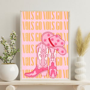 University of Tennessee, Knoxville, roze en oranje trendy digitale print, decor slaapzaal