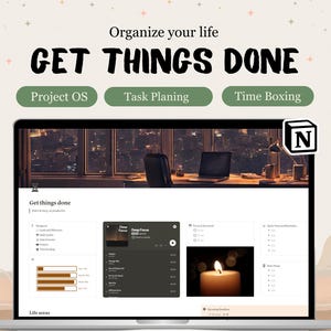 Get Things Done Notion Task Management Template for Students Project OS Notion Digital Planner Productivity Notion Time Blocking Notion