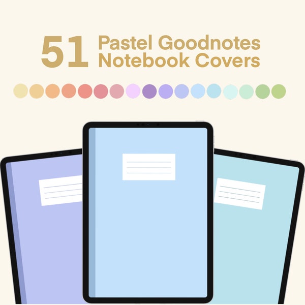 Pastel Goodnotes Cover Digital Notebook Cover Notability Cover Simple IPad Cover Minimalist Pastel Cover Aesthetic Digital Planner Cover