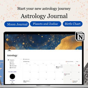 Astrology Notion Template Birth Chart Interpretation Planets and Zodiac Signs Template Astrology Planner 2024/2025