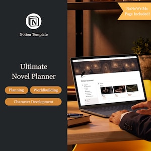 Writing Notion Template Novel Planning Template Idea Organizer Notion for Writers Book Planner for Authors NaNoWriMo Planner