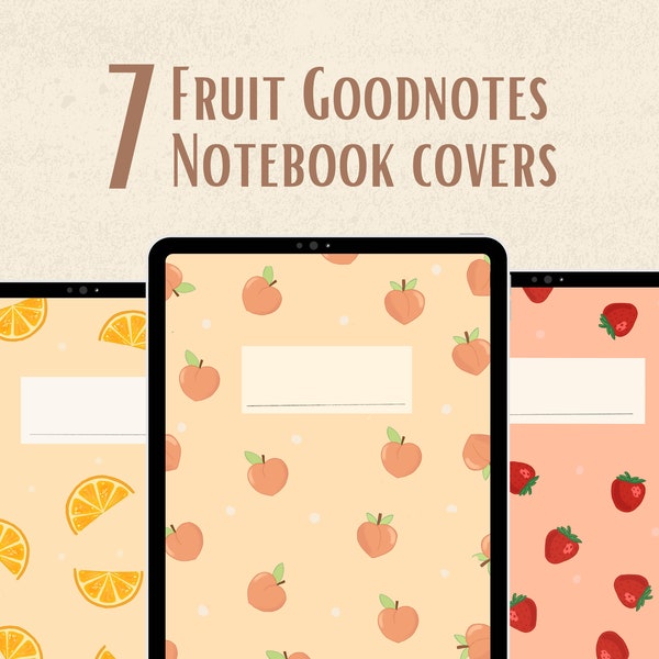 Cahier numérique couvre le motif de fruits Goodnotes couvre la notabilité mignon alimentaire sujet couvre planificateur page principale alimentaire couverture imprimable