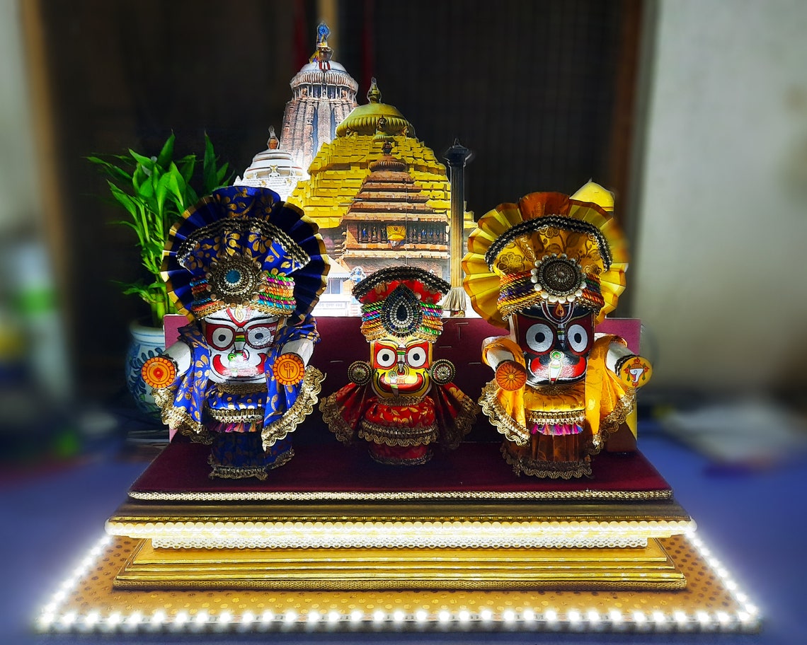 Wooden statue of LORD JAGANNATH chaturdha murti Etsy