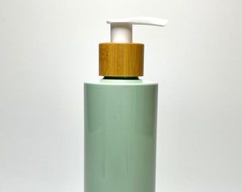 500ml Empty Sage Green Plastic Mrs Hinch Plain Bottles with Bamboo/white Pump for Shampoo, Conditioner, Body & Hand Wash etc