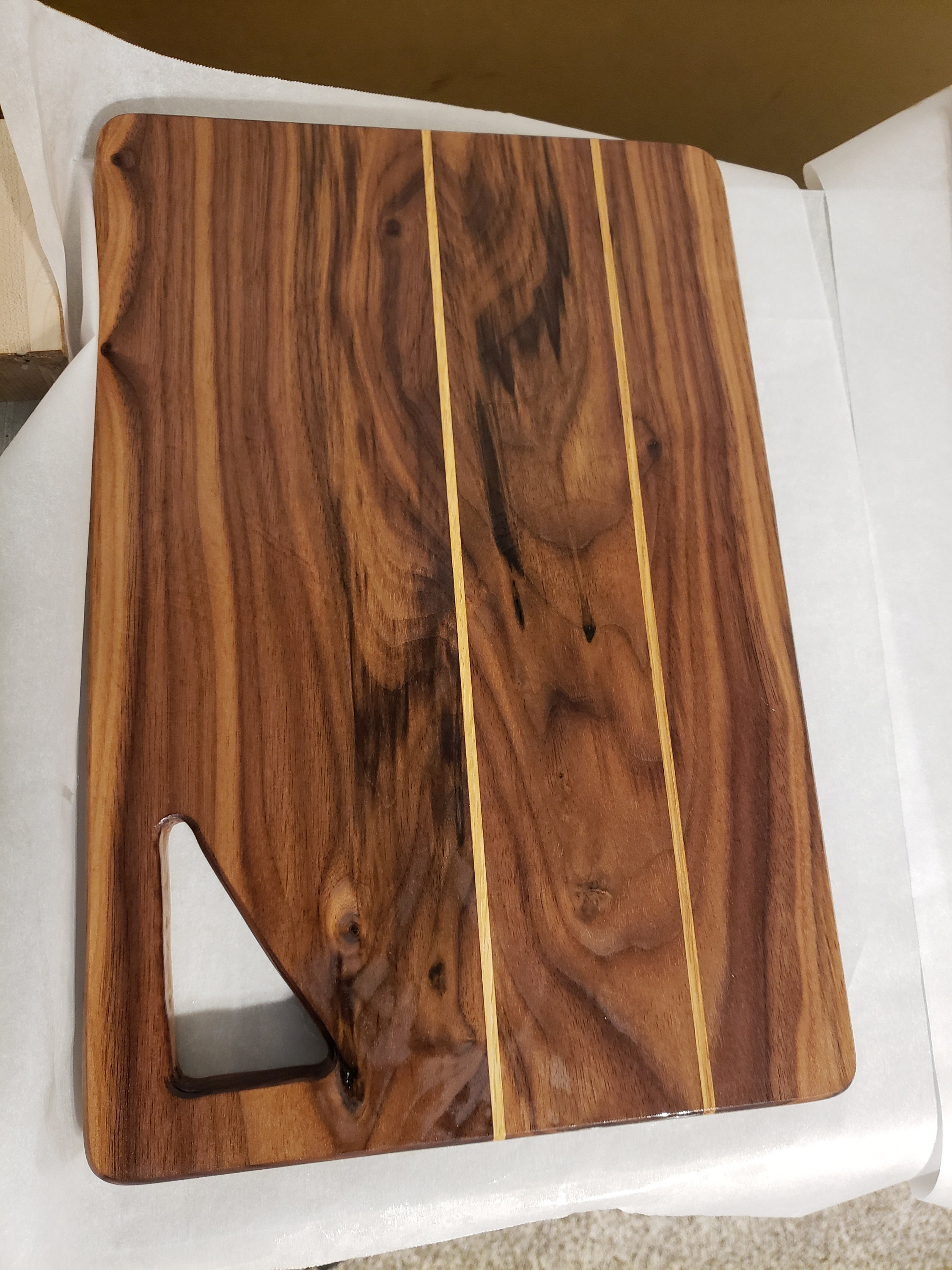 Walnut Cutting Board With Maple Accents Etsy UK
