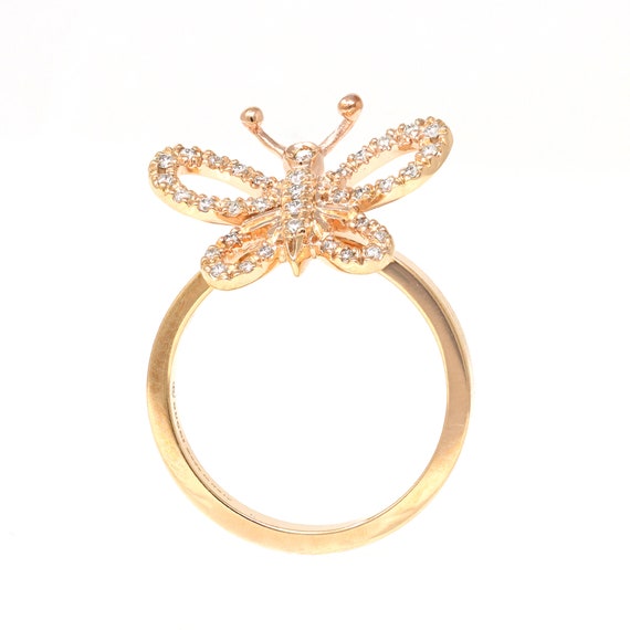 Signierter Gucci Farfalla Movable Butterfly Pave Diamant und Goldring Etsy