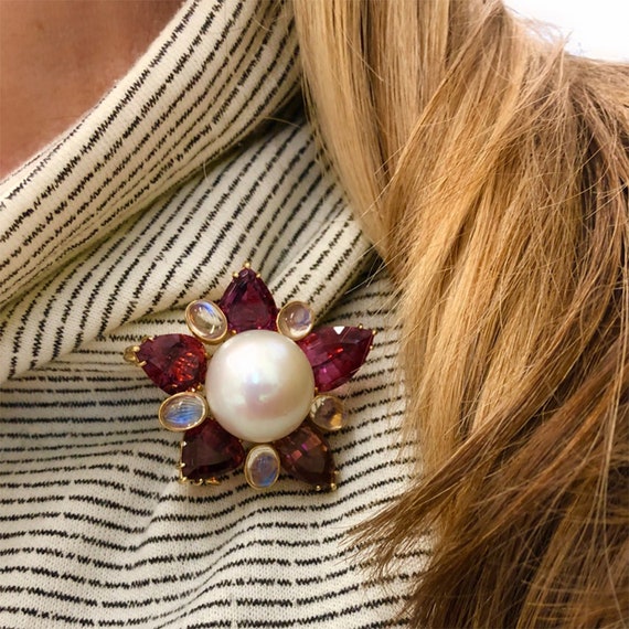 Rare South Sea Pearl Brooch/Pendant by Prince Dim… - image 5