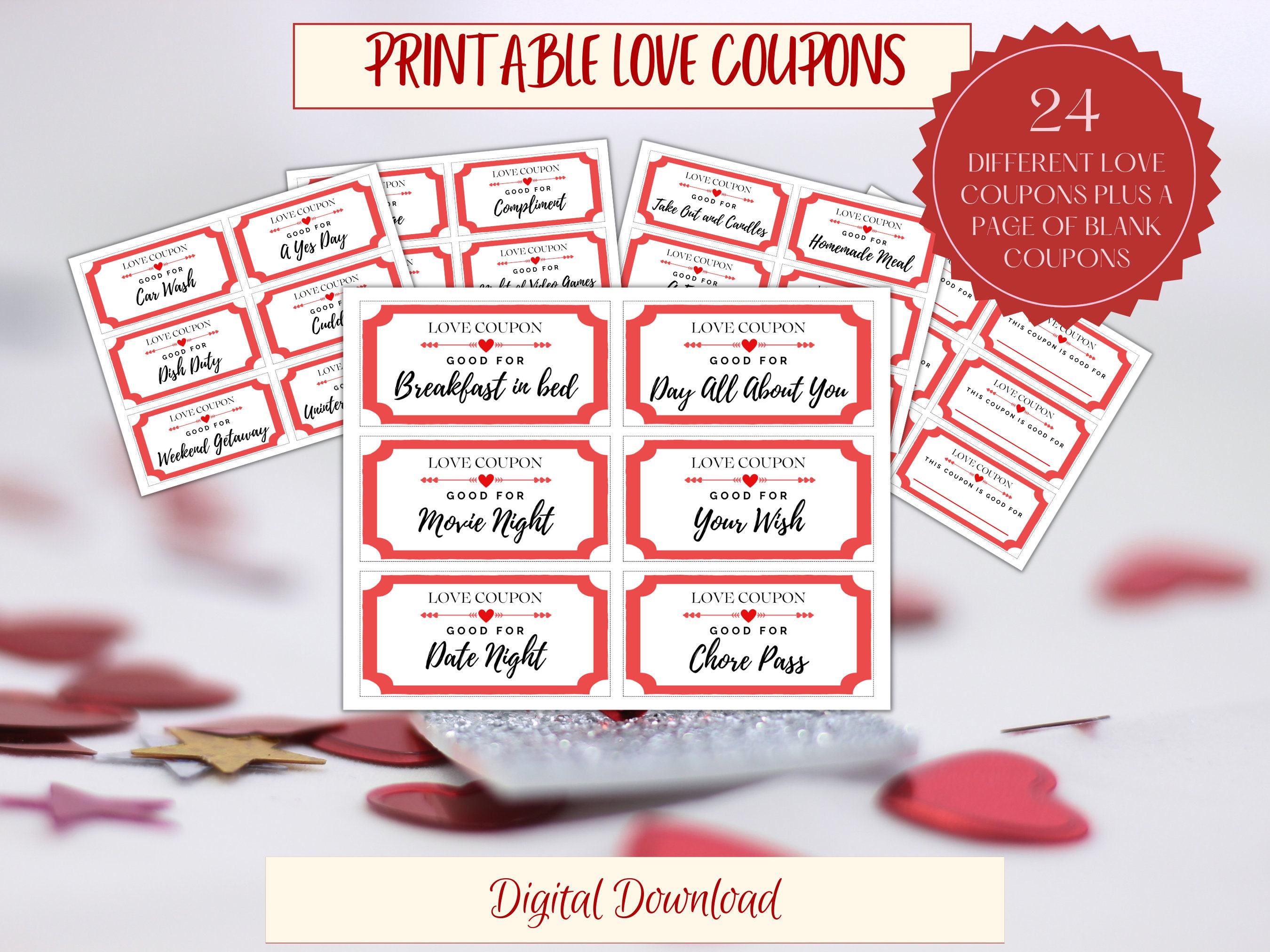 Love Coupons, Valentines Day Gifts, Valentines Day Coupons, Gifts for ...
