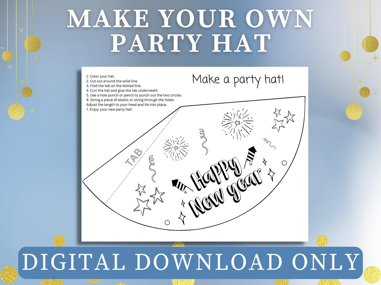 New Years Activities for Kids, New Years Eve Party Hat, Kids Year in ...