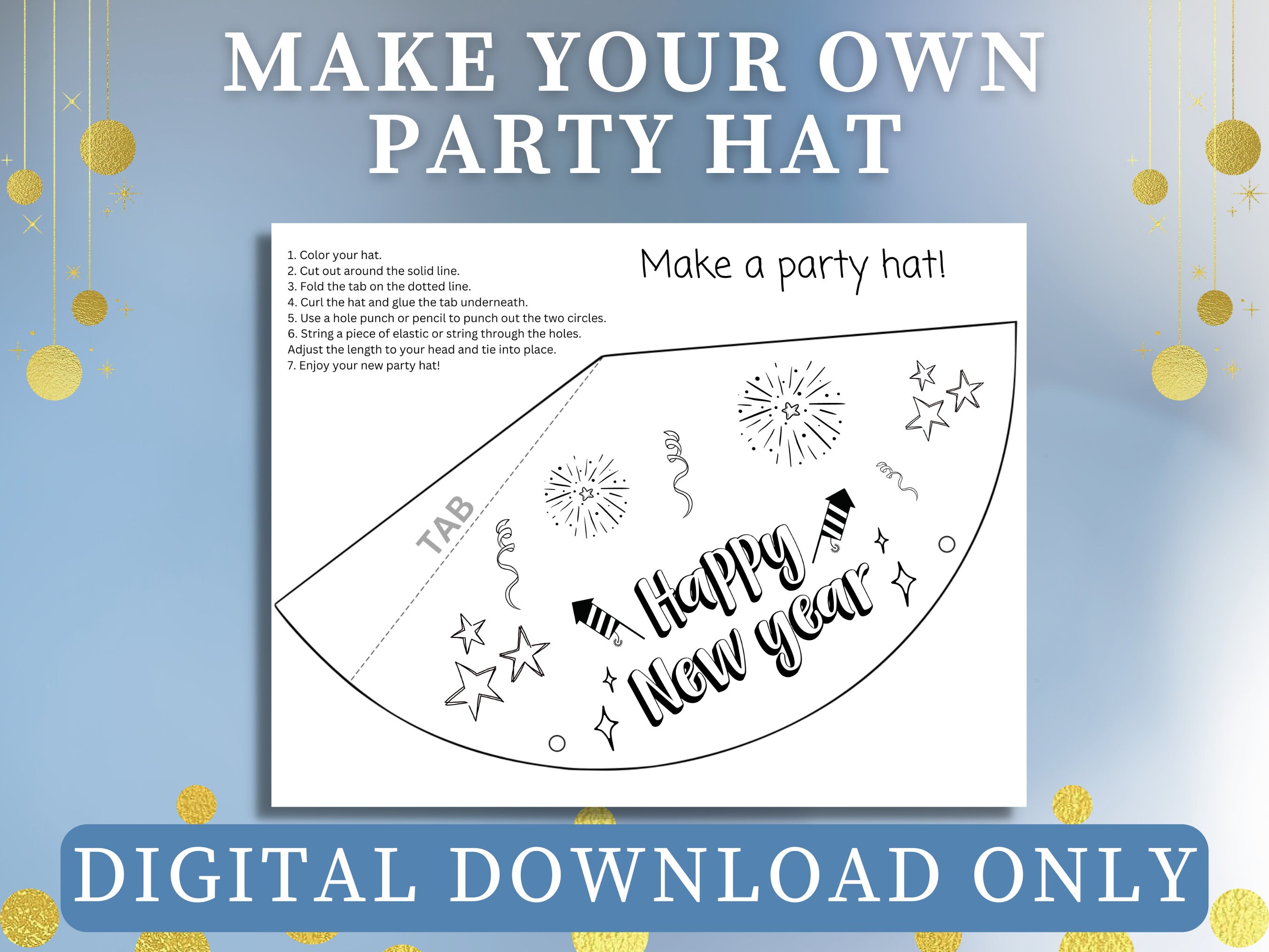 New Years Activities for Kids, New Years Eve Party Hat, Kids Year in ...