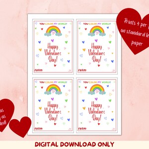 Printable Kids Valentine's Day Cards Valentine Cards for - Etsy