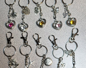 Crystal Heart keychain with charm