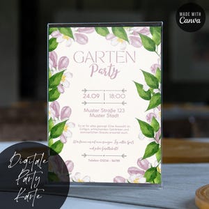 Modelo de convite para festa no jardim, convite para festa no jardim, convite para festa de aniversário de flores silvestres, aniversário no jardim de flores silvestres, noite feminina