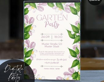 Garden party invitation template, garden party invitation, wildflower birthday party invitation, wildflower garden birthday, girls night