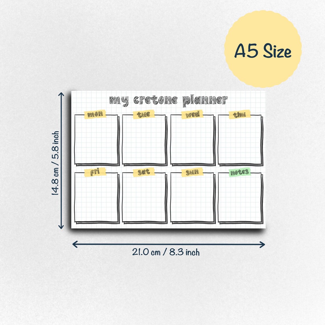 SET A5 Weekly Planner Pad A6 to Do List Set 50 Pages Etsy UK