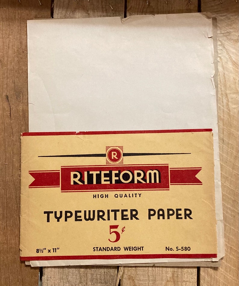 Vintage Riteform Typing Paper and Carbon Paper Etsy