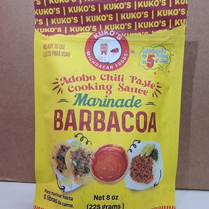 8 oz. Barbacoa Adobo marinade concentrate chili paste cooking sauce can marinate up to 5 pounds of meat, tacos, beef bowls burritos vegan
