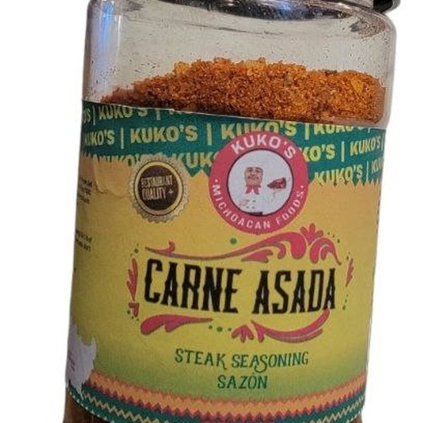 carne asada steak seasoning spice blend mix 5oz restaurant quality, best tasting , so delicious authentic latin flavors, vegan approved