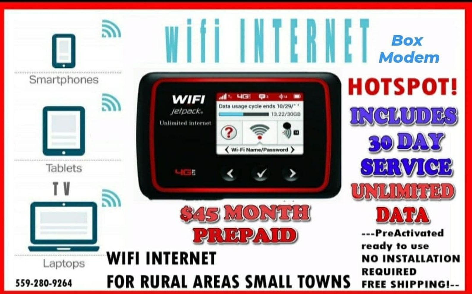 Hotspot modem wifi with unlimited prepaid service Etsy