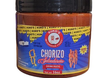 16 oz. Chorizo Salvadoreño Adobo Marinade El Salvador recipe cooking chile paste