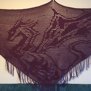 Filet 'Viserion the Dragon' Crochet Chart Pattern for Shawl/Wall Hanging. ***PDF  FILE ONLY*** Instant Download