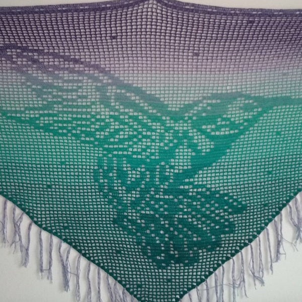 Filet 'Hummingbird With Orchids' Crochet Chart Pattern for Shawl/Wall Hanging. ***PDF  FILE ONLY*** Instant Download