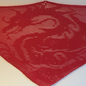 Filet &#39;Dragon 1&#39; Crochet Chart Pattern for Shawl/Wall Hanging. ***PDF  FILE ONLY*** Instant Download