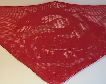 Filet 'Dragon 1' Crochet Chart Pattern for Shawl/Wall Hanging. ***PDF  FILE ONLY*** Instant Download