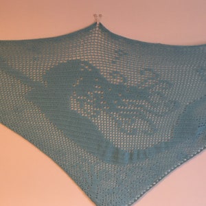 Schema per schema all&#39;uncinetto con filetto &quot;Spirito del mare - Sirena&quot; per scialle/appeso a parete. ***SOLO FILE PDF*** Download istantaneo