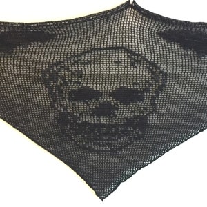 Filet &#39;Skull and Bats&#39; Crochet Chart Pattern for Shawl/Wall Hanging. ***PDF  FILE ONLY*** Instant Download