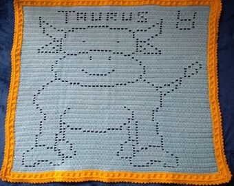 Filet Crochet Chart Pattern 'Taurus Star Sign' Baby Blanket or Nursery Rug ***PDF FILE ONLY*** Instant Download