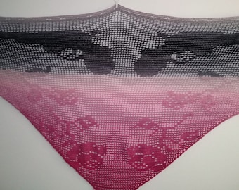 Filet 'Guns 'n' Roses' Crochet Chart Pattern for shawl/Wall Hanging. ***PDF  FILE ONLY*** Instant Download